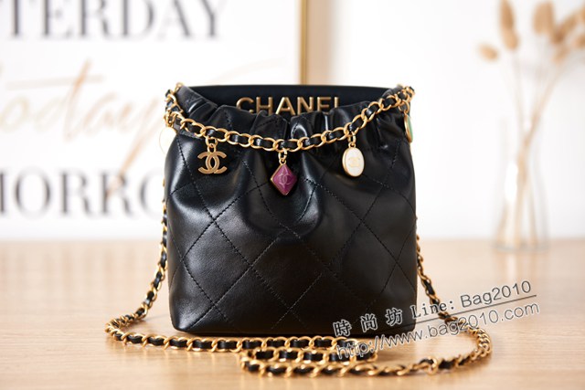 Chanel專櫃新款23P迷你購物袋 AS3793 香奈兒彩色寶石鏈條女款肩背包 djc5289